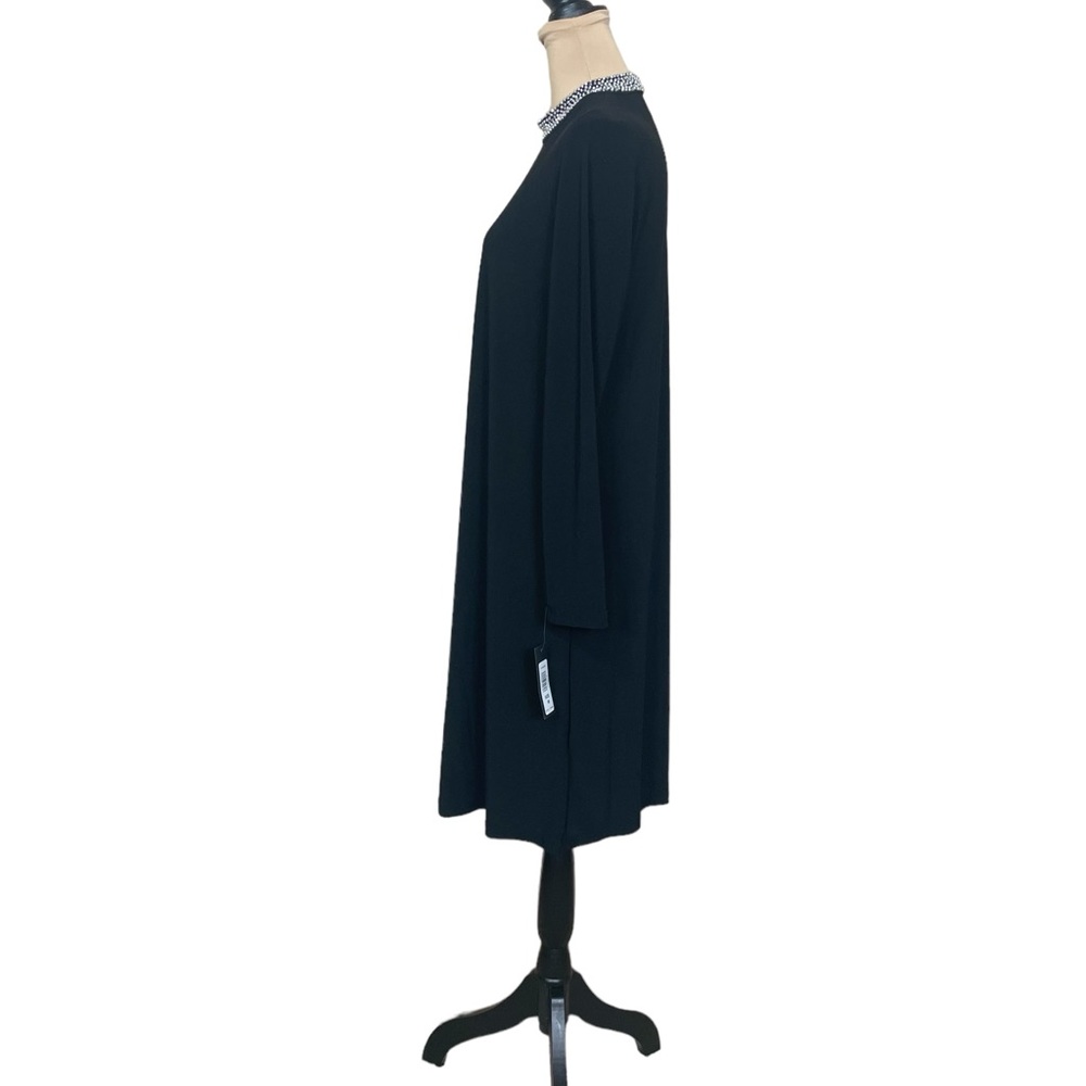 Nik and Nash Black Long Sleeve Dress with Embellished Neckline NWT (A) - Picture 3 of 12